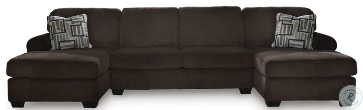 Firescrest Chocolate 3 Piece Modular Sectional with Double Chaise