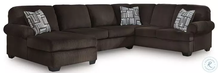 Landsings Chocolate 3 Piece Modular Sectional with LAF Chaise