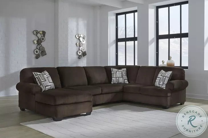 Landsings Chocolate 3 Piece Modular Sectional with LAF Chaise