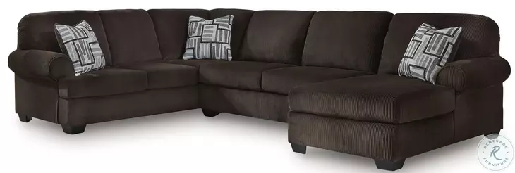 Landsings Chocolate 3 Piece Modular Sectional with RAF Chaise