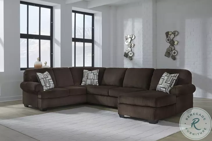 Landsings Chocolate 3 Piece Modular Sectional with RAF Chaise