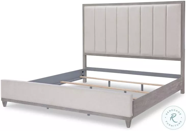 Artesia Smokey Taupe And Beige Queen Upholstered Panel Bed From