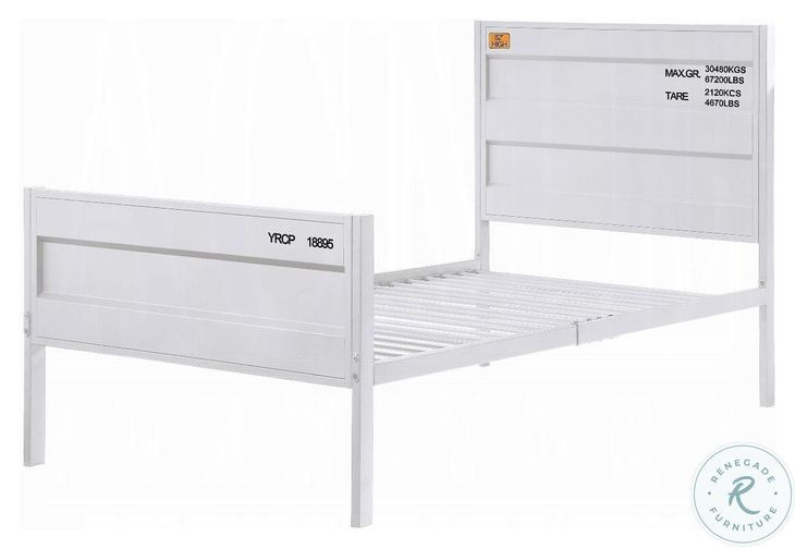 Cargo White Twin Panel Bed