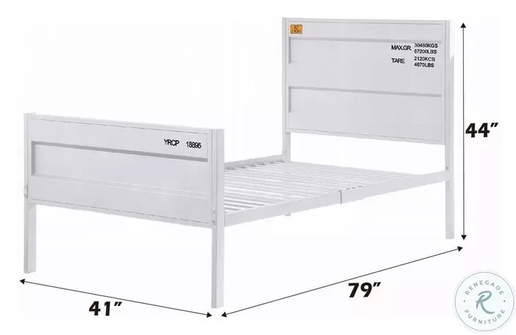 Cargo White Twin Panel Bed