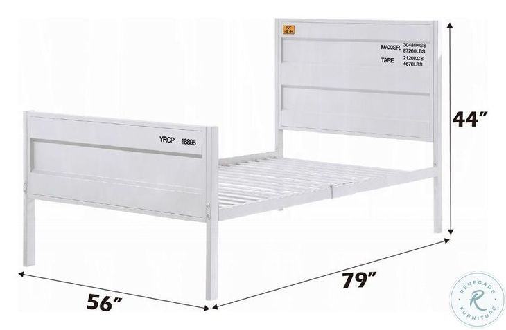 Cargo White Full Panel Bed