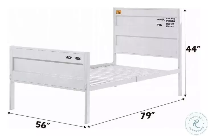 Cargo White Full Panel Bed