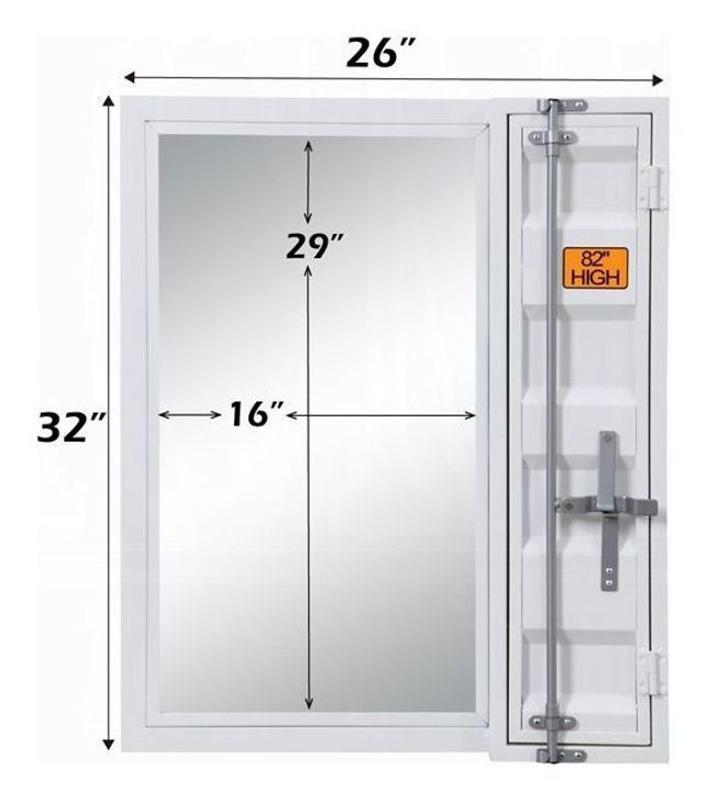 Cargo White Rectangular Vanity Mirror with Storage