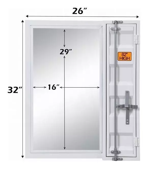 Cargo White Rectangular Vanity Mirror with Storage