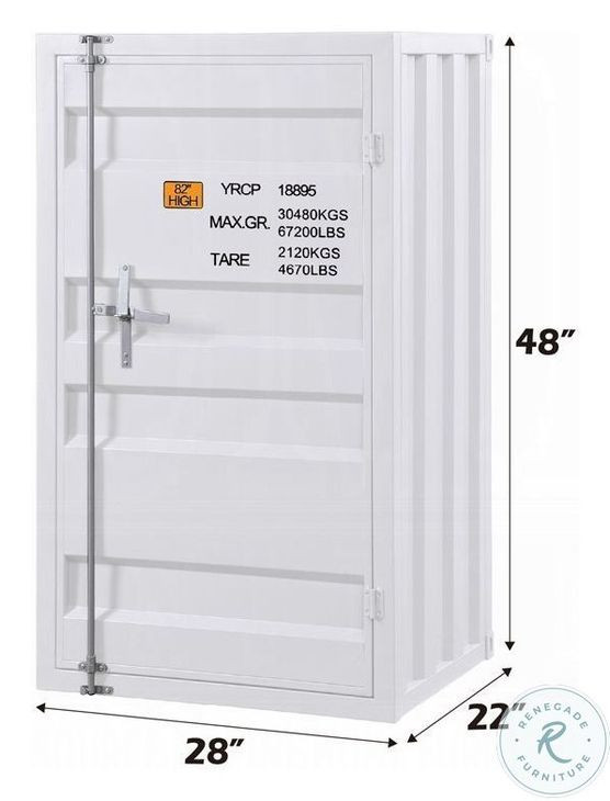 Cargo White Chest with Door and Shelves