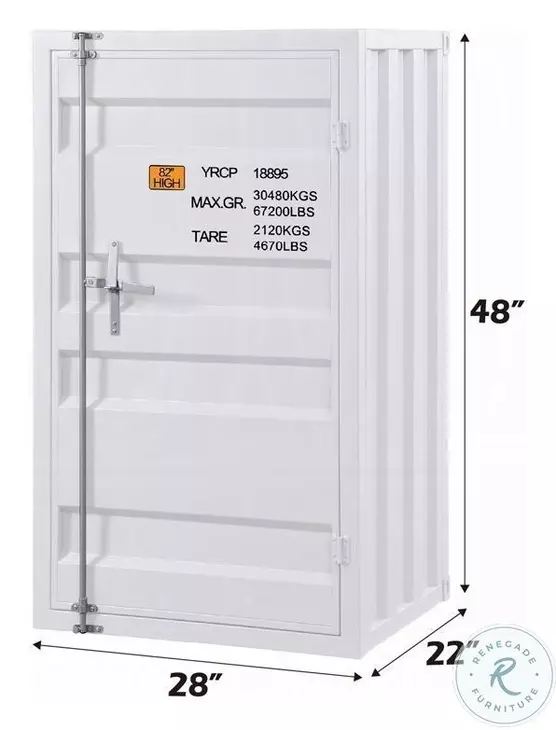 Cargo White Chest with Door and Shelves