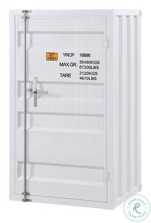 Cargo White Chest with Door and Shelves