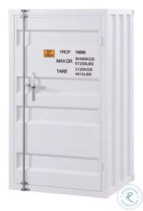 Cargo White Chest with Door and Shelves