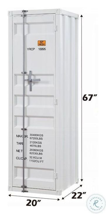 Cargo White 1 Door Wardrobe