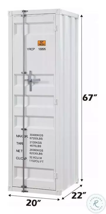 Cargo White 1 Door Wardrobe