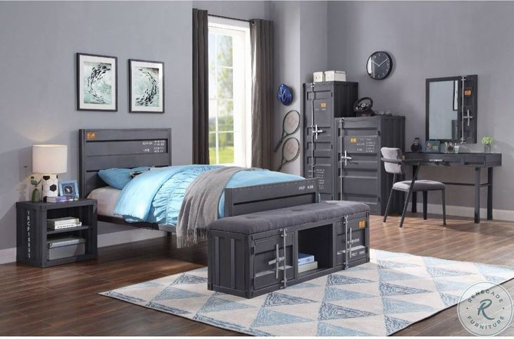 Cargo Gunmetal Twin Panel Bed