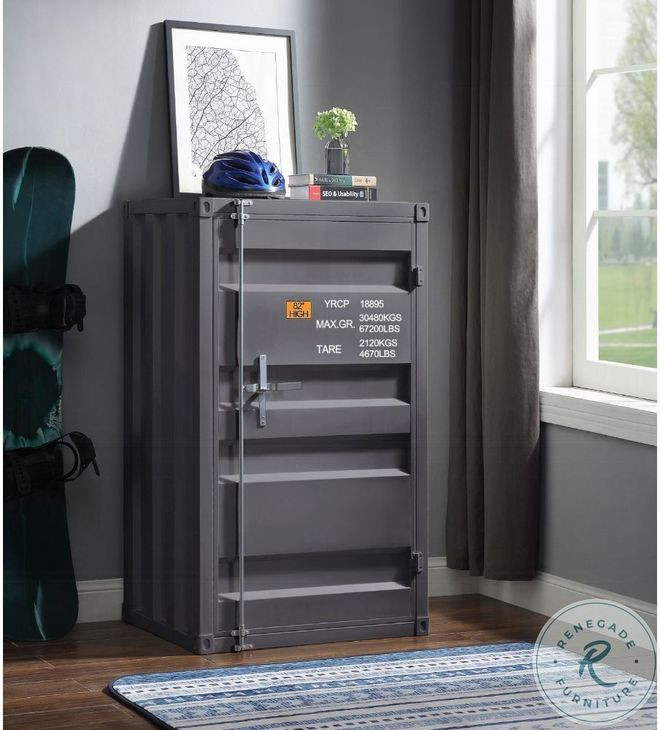 Cargo Gunmetal Chest with Door and Shelves