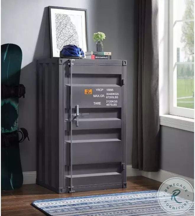 Cargo Gunmetal Chest with Door and Shelves