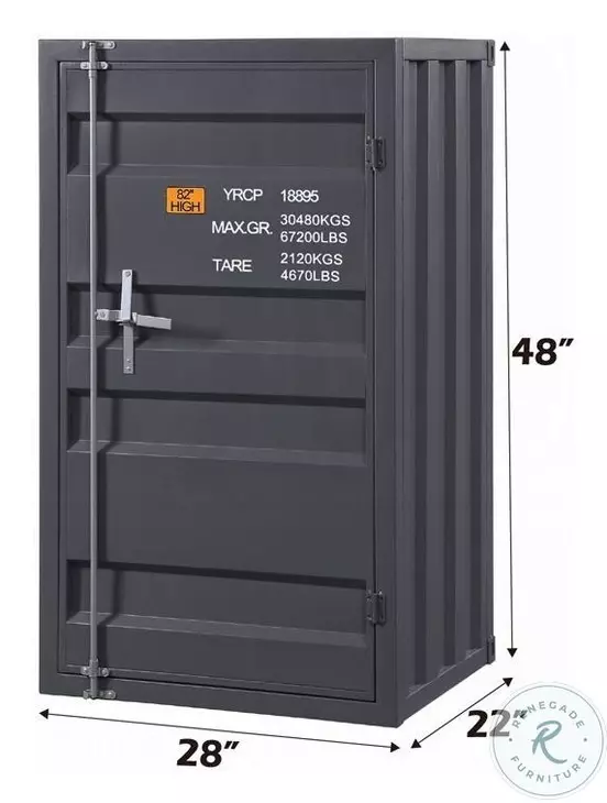 Cargo Gunmetal Chest with Door and Shelves
