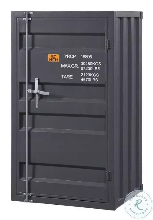 Cargo Gunmetal Chest with Door and Shelves
