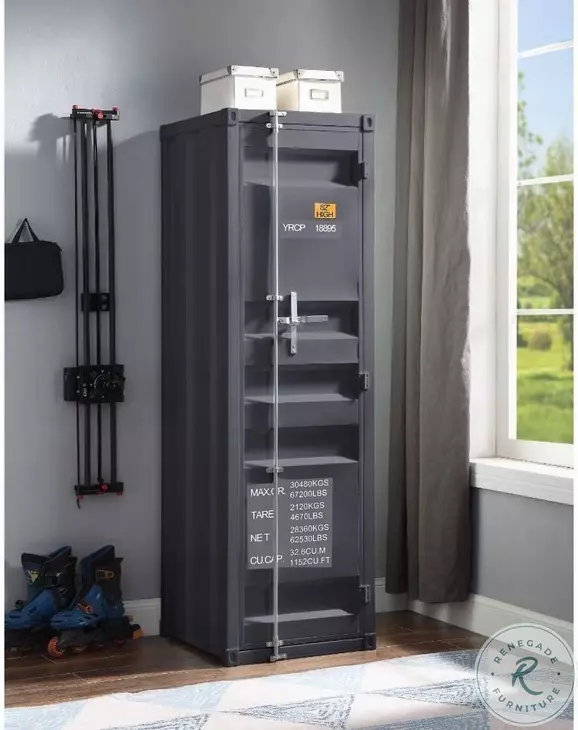 Cargo Gunmetal 1 Door Wardrobe