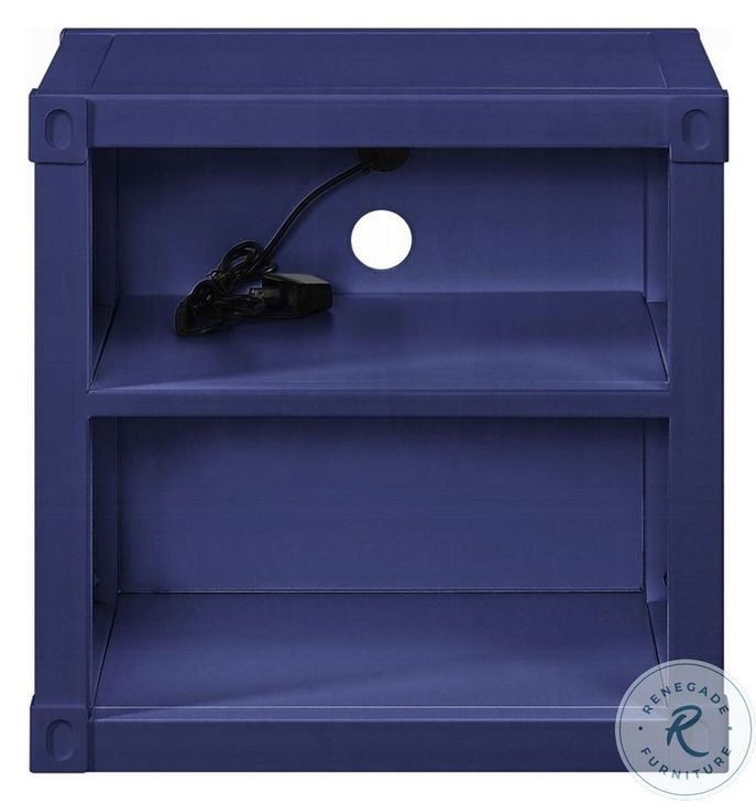 Cargo Blue Nightstand with USB Charging