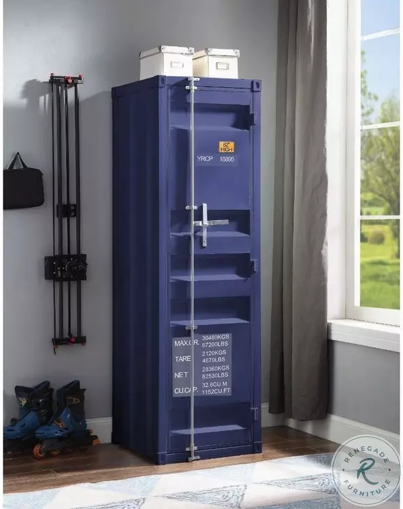 Cargo Blue 1 Door Wardrobe
