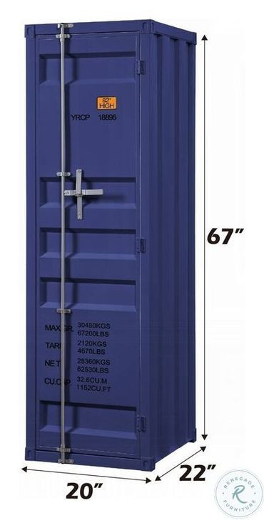 Cargo Blue 1 Door Wardrobe