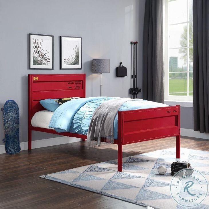 Cargo Red Twin Panel Bed