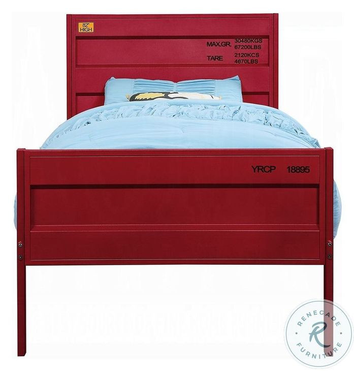 Cargo Red Twin Panel Bed