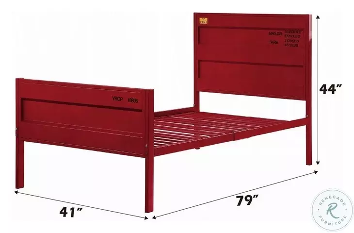 Cargo Red Twin Panel Bed