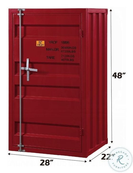 Cargo Red Chest with Door and Shelves