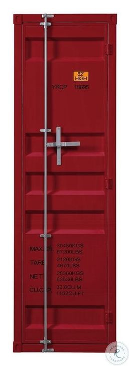 Cargo Red 1 Door Wardrobe
