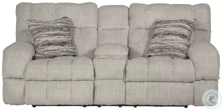 Ashland Buff Lay Flat Reclining Console 86" Loveseat