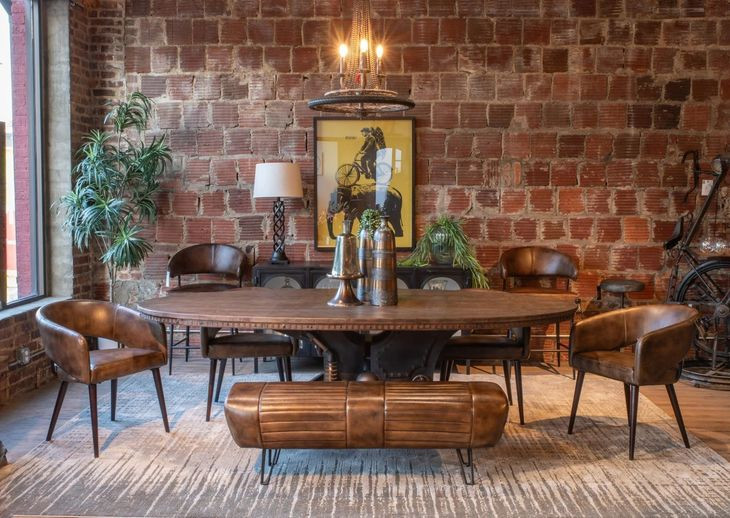 Thorpe Antique Whiskey Leather Upholstered Dining Chair