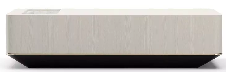 Madera Opal Ash and Modern Walnut Rectangular Marble Top Plinth Cocktail Table