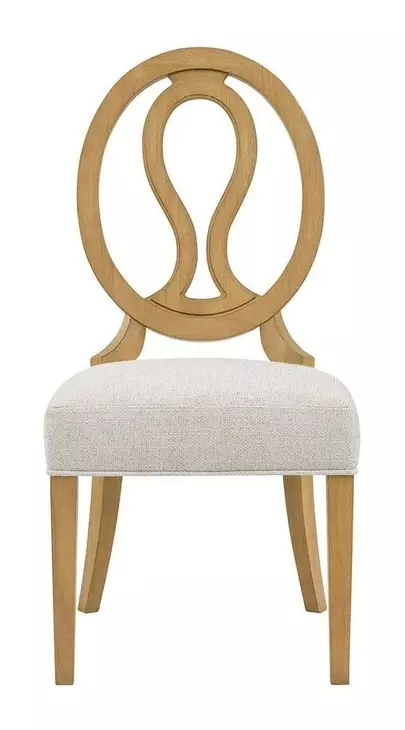 Oakmere Beige Upholstered Oval Side Chair Set of 2