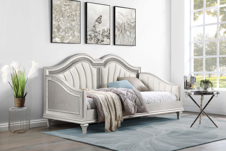 Evangeline Silver And Ivory Twin Daybed