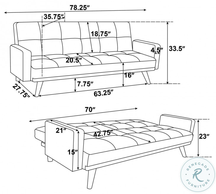 Kourtney Sage Green Sofa Bed From Coaster Furniture Coleman Furniture