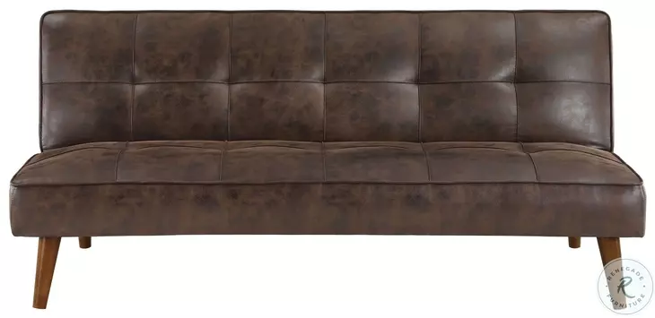 Jenson Dark Coffee Tufted Convertible 66" Sofa Bed