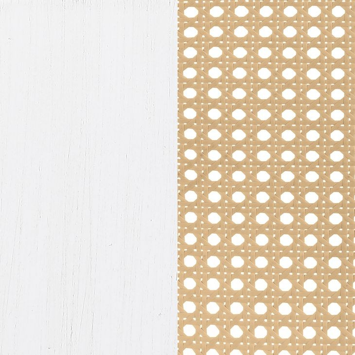 Lanewood White Open Cane Webbing King Metal Bed