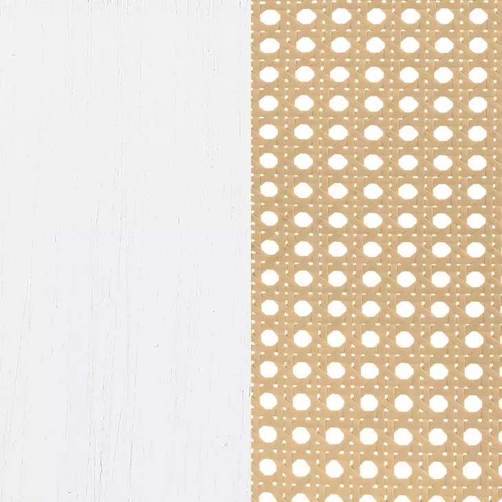 Lanewood White Open Cane Webbing King Metal Bed