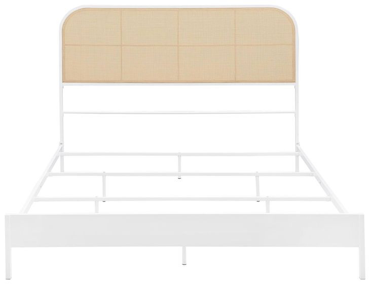 Amherst White Radio Weave Rattan Queen Metal Bed