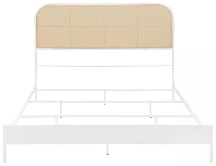 Amherst White Radio Weave Rattan Queen Metal Bed