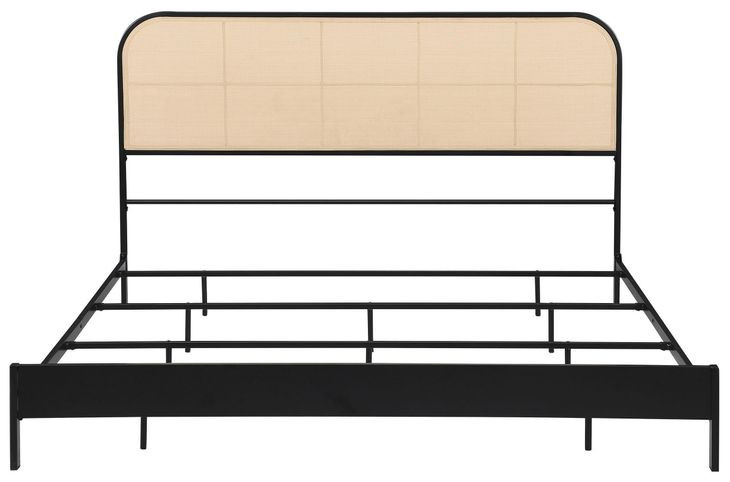 Amherst Black Radio Weave Rattan King Metal Bed