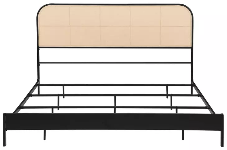 Amherst Black Radio Weave Rattan King Metal Bed