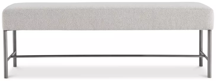 Outline Beige Performance Fabric 58" Outdoor Bench