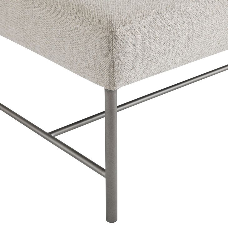 Outline Beige Performance Fabric 58" Outdoor Bench