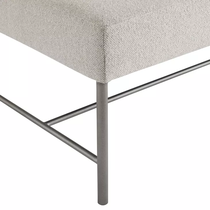Outline Beige Performance Fabric 58" Outdoor Bench