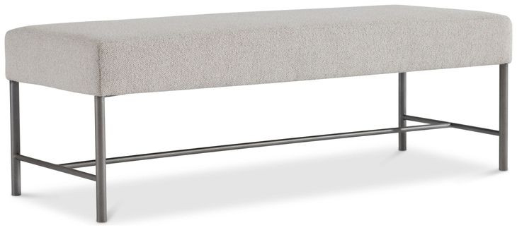 Outline Beige Performance Fabric 58" Outdoor Bench
