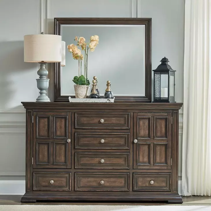 Grand Canyon Brownstone 6 Drawer Dresser with Mirror